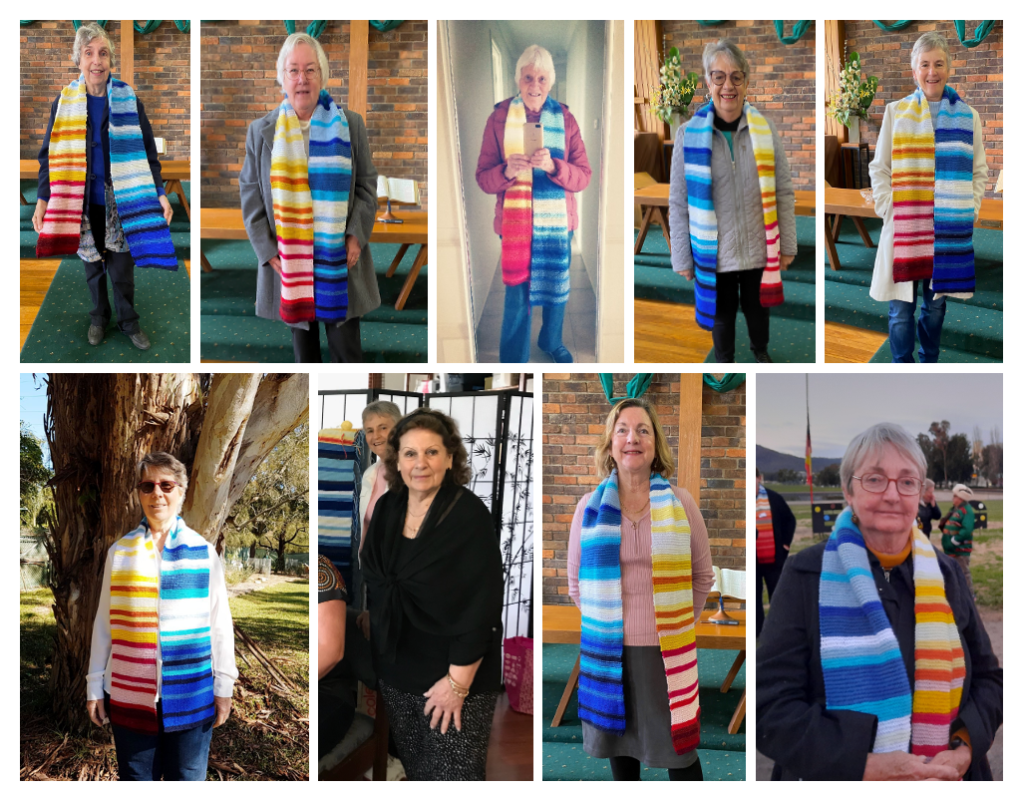 We knit for climate action, and take scarves to the Australian Parliament.